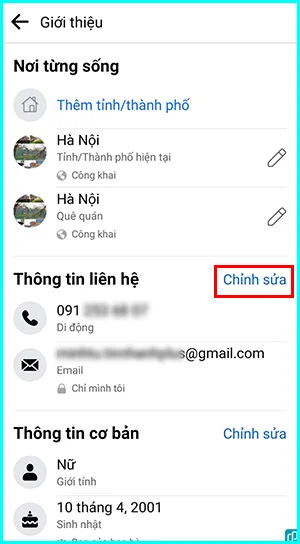 cách ẩn thông tin cá nhân trên facebook bằng điện thoại