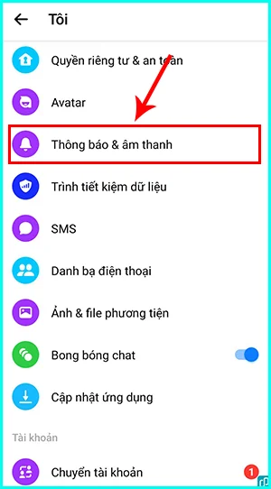 cách bật thông báo tin nhắn Messenger