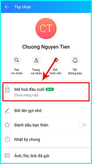 cách bật tính năng mã hóa đầu cuối trên zalo