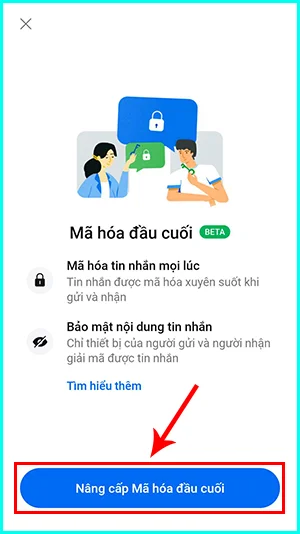 cách bật tính năng mã hóa đầu cuối trên zalo