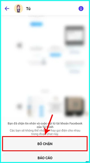 cách bỏ chặn ai đó trên messenger