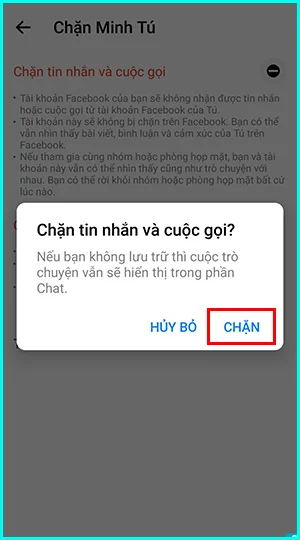cách chặn ai đó trên messenger