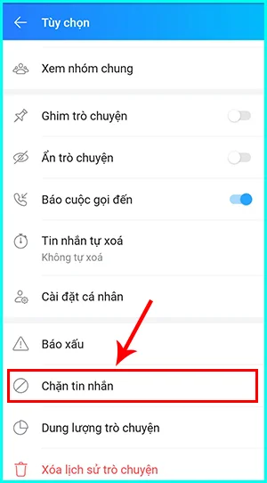 cách chặn tin nhắn cuộc gọi từ bạn bè trên zalo