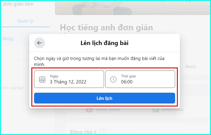 cách hẹn giờ đăng bài trên Facebook Group bằng máy tính