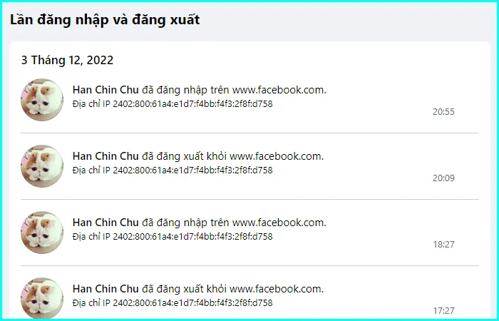 cách kiểm tra lịch sử đăng nhập đăng xuất trên facebook bằng máy tính