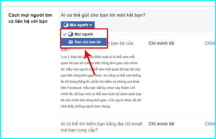 cách mở ẩn hiện nút kết bạn trên facebook bằng máy tính