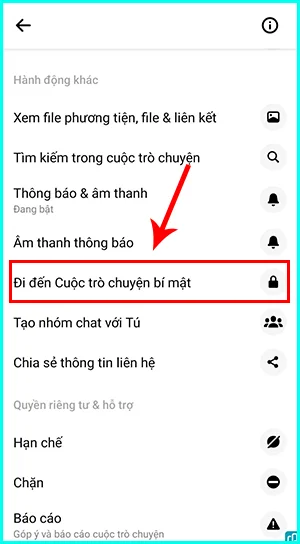 cách mở khóa cuộc trò chuyện trên messenger