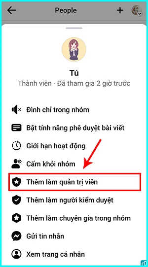 cách thêm quản trị viên nhóm trên facebook bằng điện thoại