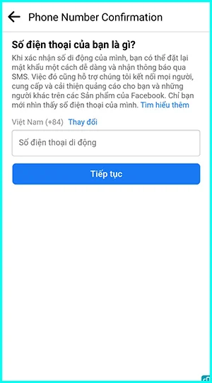 cách thêm số điện thoại trên facebook bằng điện thoại