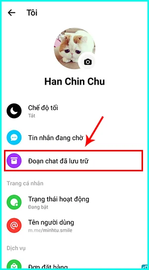 cách tìm tin nhắn lưu trữ trên facebook bằng điện thoại