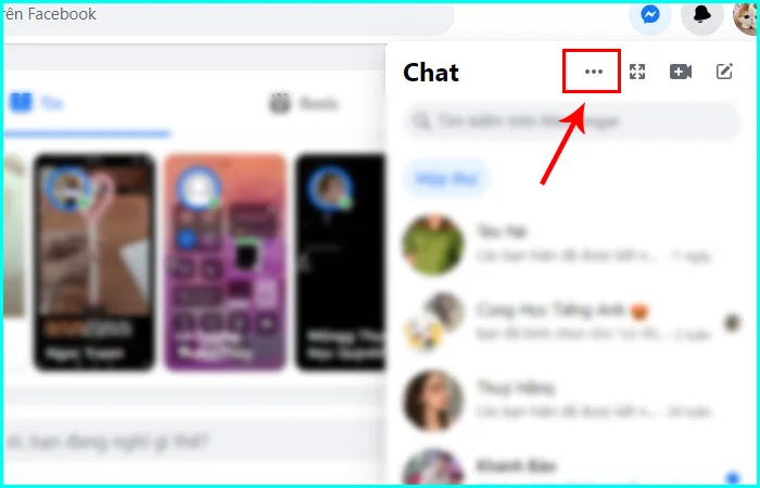 cách tìm tin nhắn lưu trữ trên facebook bằng máy tính