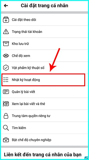 cách xem nhật ký hoạt động trên facebook bằng điện thoại