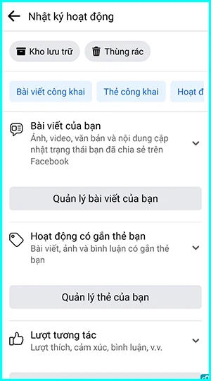 cách xem nhật ký hoạt động trên facebook bằng điện thoại