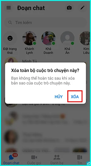 cách xóa cuộc trì chuyện vĩnh viễn trên Messenger