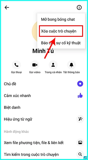 cách xóa cuộc trì chuyện vĩnh viễn trên Messenger
