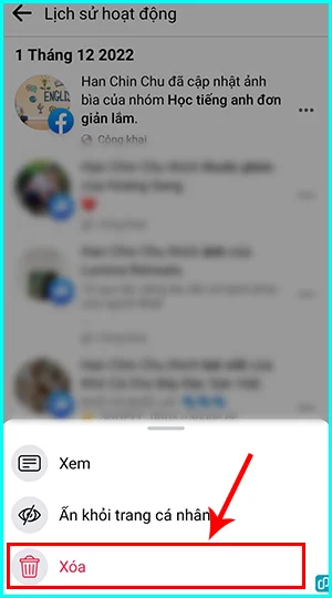 cách xóa lịch sử nhật ký hoạt động