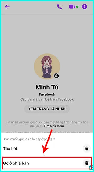 cách xóa nội dung cuộc trò chuyện bí mật trên Messenger