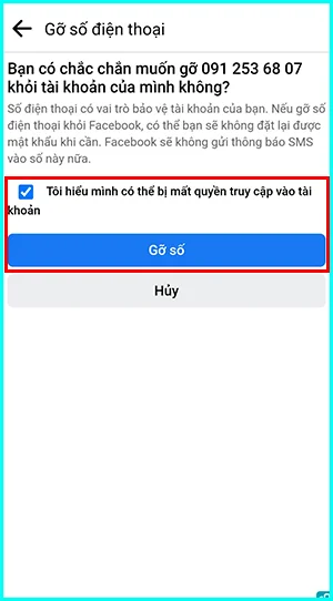 cách xóa số điện thoại trên facebook bằng điện thoại