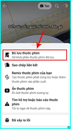 cách xóa video reels đã lưu trên facebook