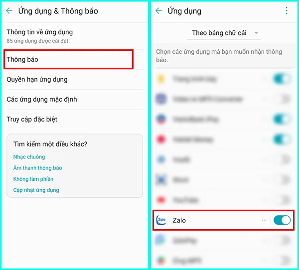cấp quyền truy cập ứng dụng zalo trên android