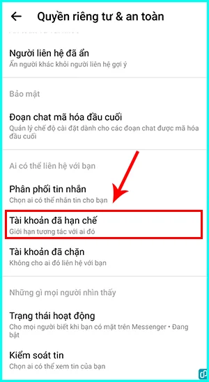 hướng dẫn bỏ hạn chế tin nhắn messenger