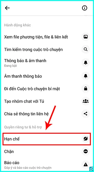 hướng dẫn cách hạn chế tin nhắn trên Messenger