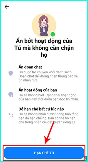 hướng dẫn cách hạn chế tin nhắn trên Messenger