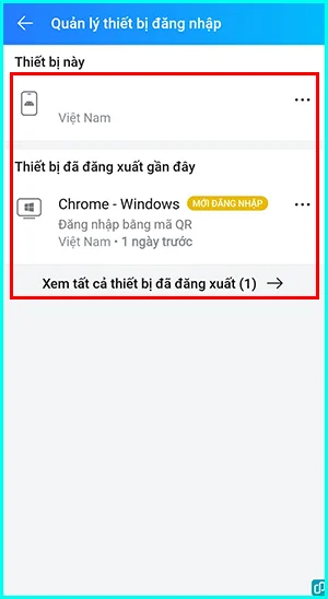 hướng dẫn xóa lịch sử đăng nhập trên zalo