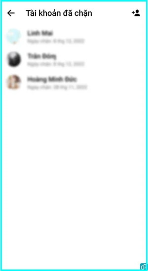 kiểm tra danh sách chặn trên messenger