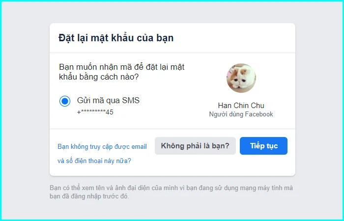 lấy lại mật khẩu facebook khi dùng 1 số điện thoại cho 2 tài khoản facebook