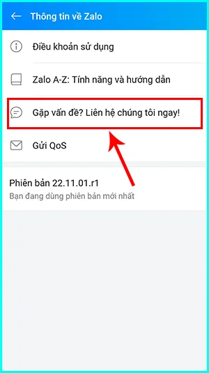 liên hệ hỗ trợ với Zalo