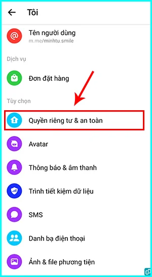 xem tin nhắn hạn chế trong cài đặt