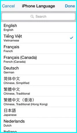 cách đối ngôn ngữ Facebook Messenger trên iphone