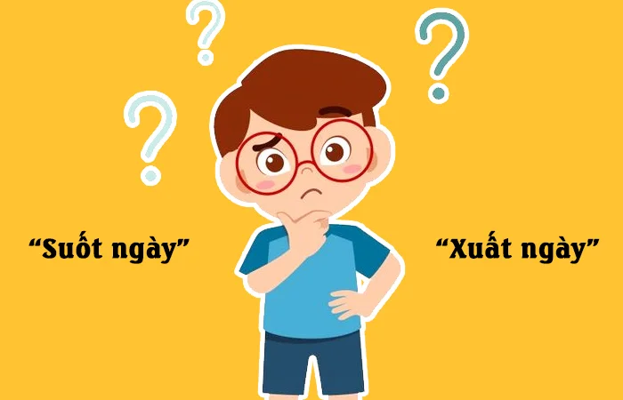 Xuất ngày hay Suốt ngày đâu là từ viết đúng chính tả?
