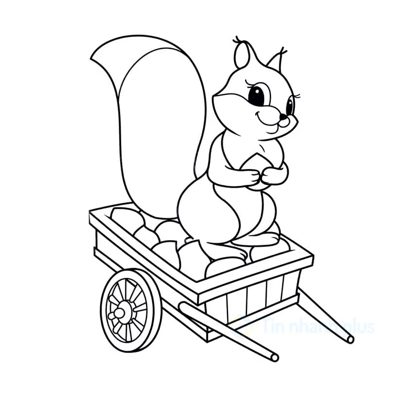 Tranh tô màu con sóc