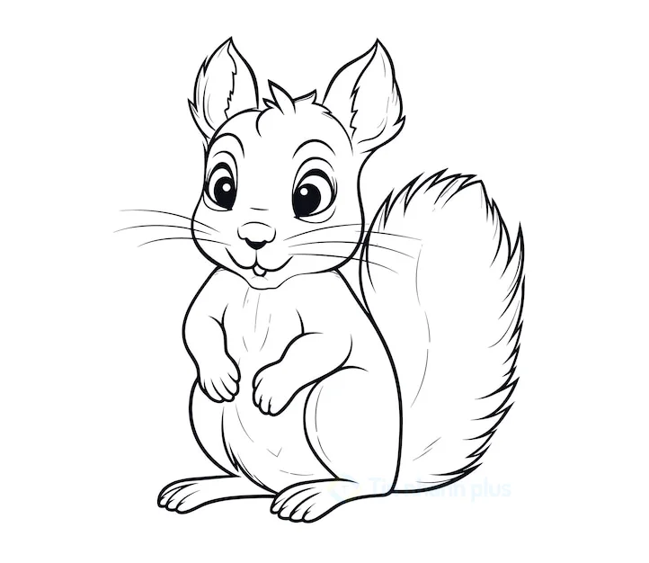 Tranh tô màu con sóc