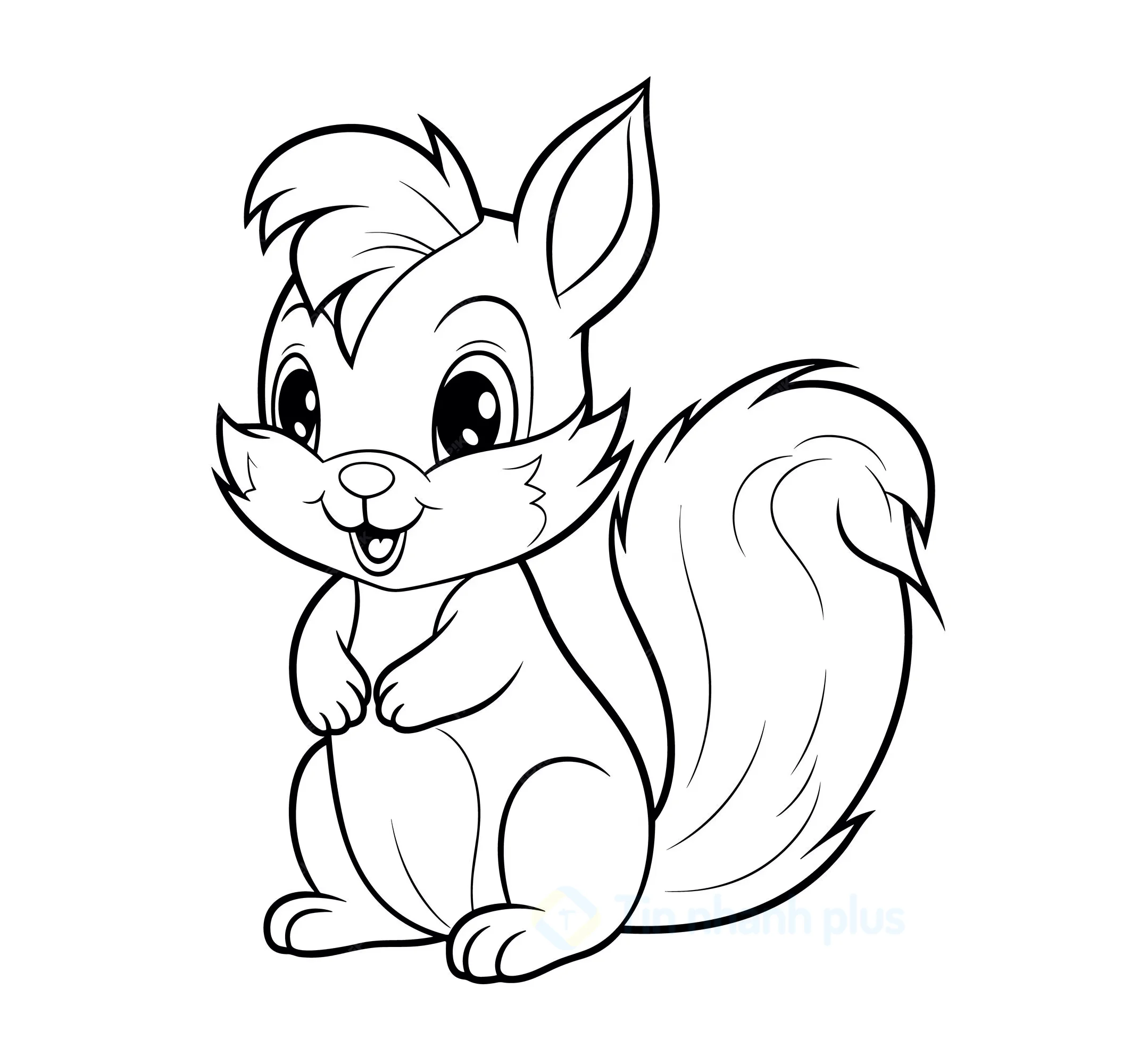 Tranh tô màu con sóc