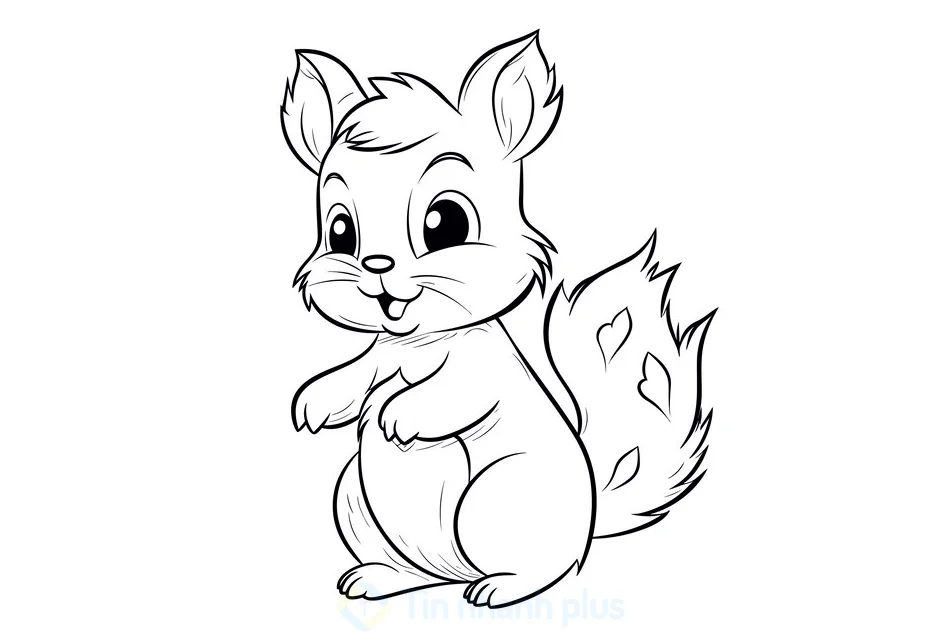 Tranh tô màu con sóc