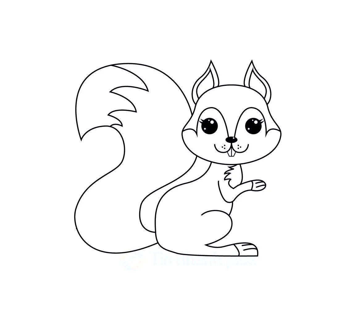 Tranh tô màu con sóc