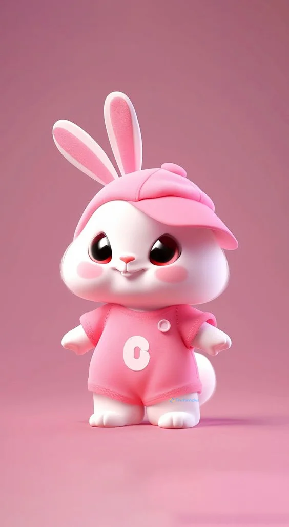 Hình nền con Thỏ màu hồng cho điện thoại