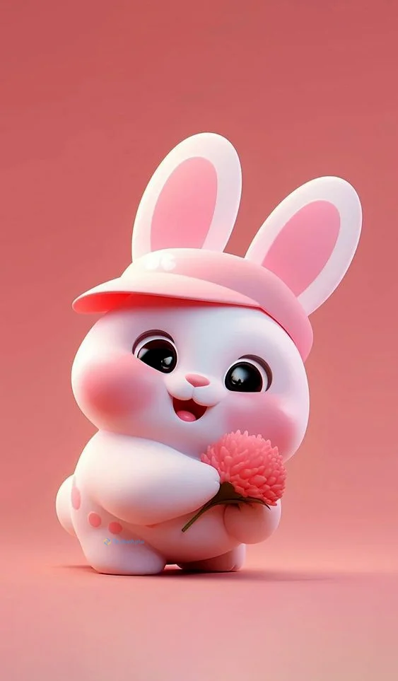 Hình nền con Thỏ màu hồng cho điện thoại