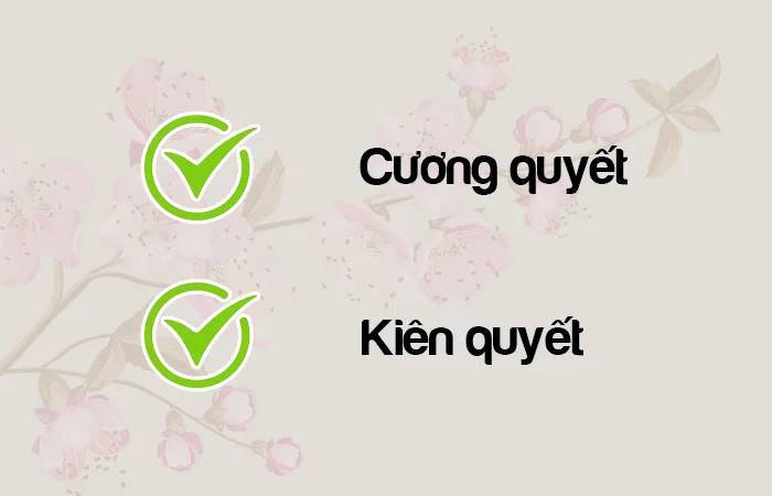 Cương quyết hay Kiên quyết