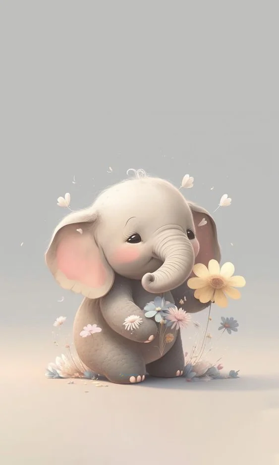 Hình nền con voi cute cho điện thoại