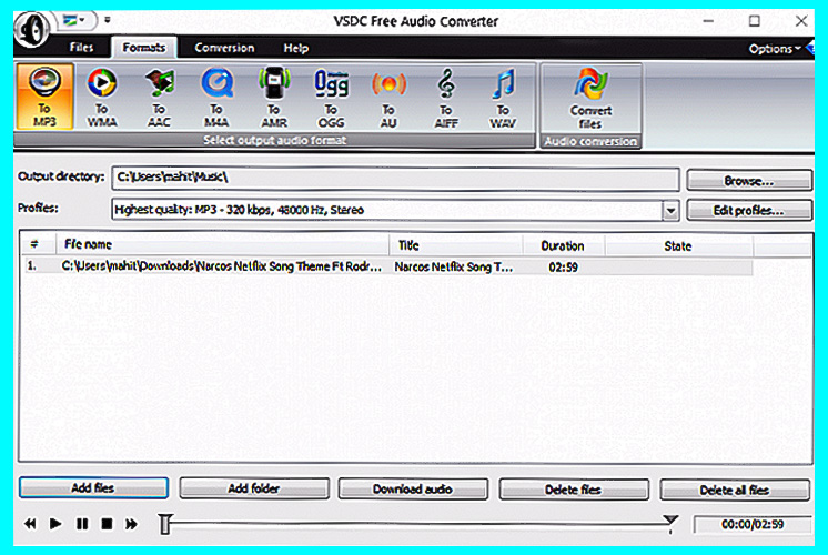 phần mềm VSDC Free Audio Converter