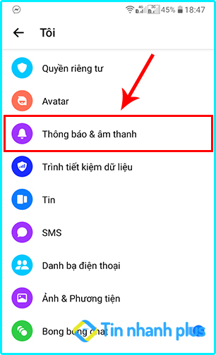 hướng dẫn bật thông báo của ứng dụng messenger