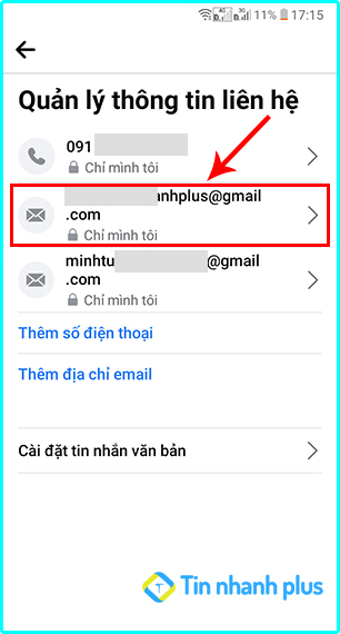 thay đổi email facebook