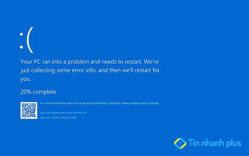 Sửa lỗi your pc ran into a problem and needs to restart - Tin nhanh Plus