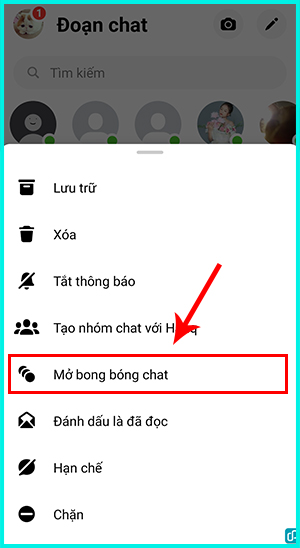 ghim tin nhắn trong nhóm chat messenger