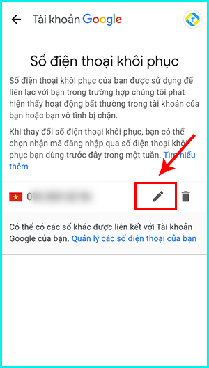 cách thay đổi số điện thoại gmail bằng điện thoại