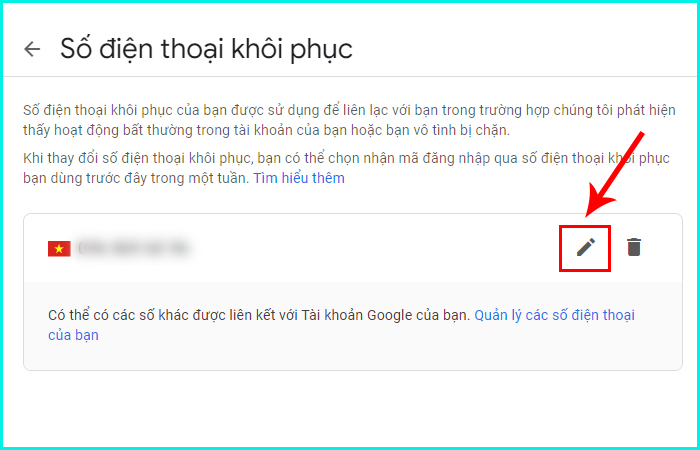 cách thay đổi số điện thoại gmail trên máy tính